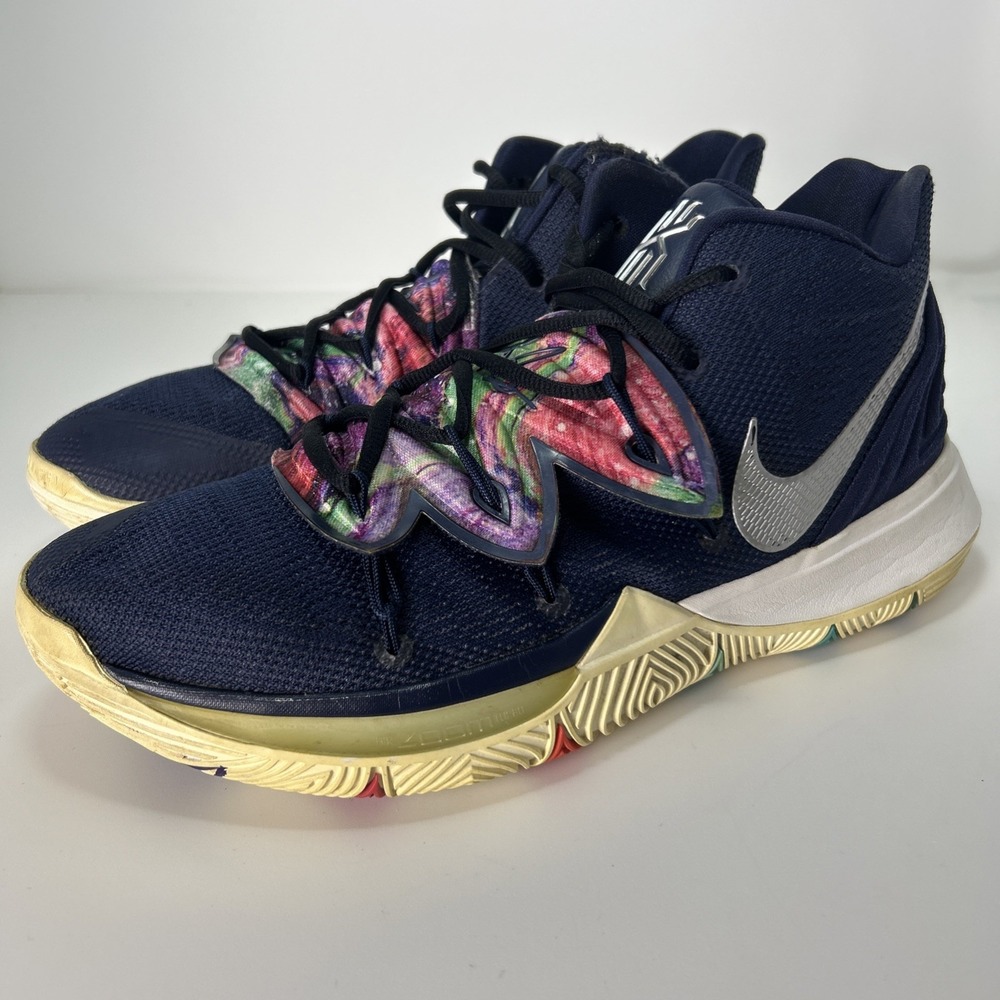 Nike Kyrie 5 'Galaxy' Sneakers Mens Size‎ 10 AO2918-900 Blue Multicolor Lace Up